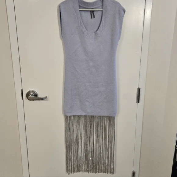 Anthropologie Fringe Hem Sweater Dress - Picture 2 of 6